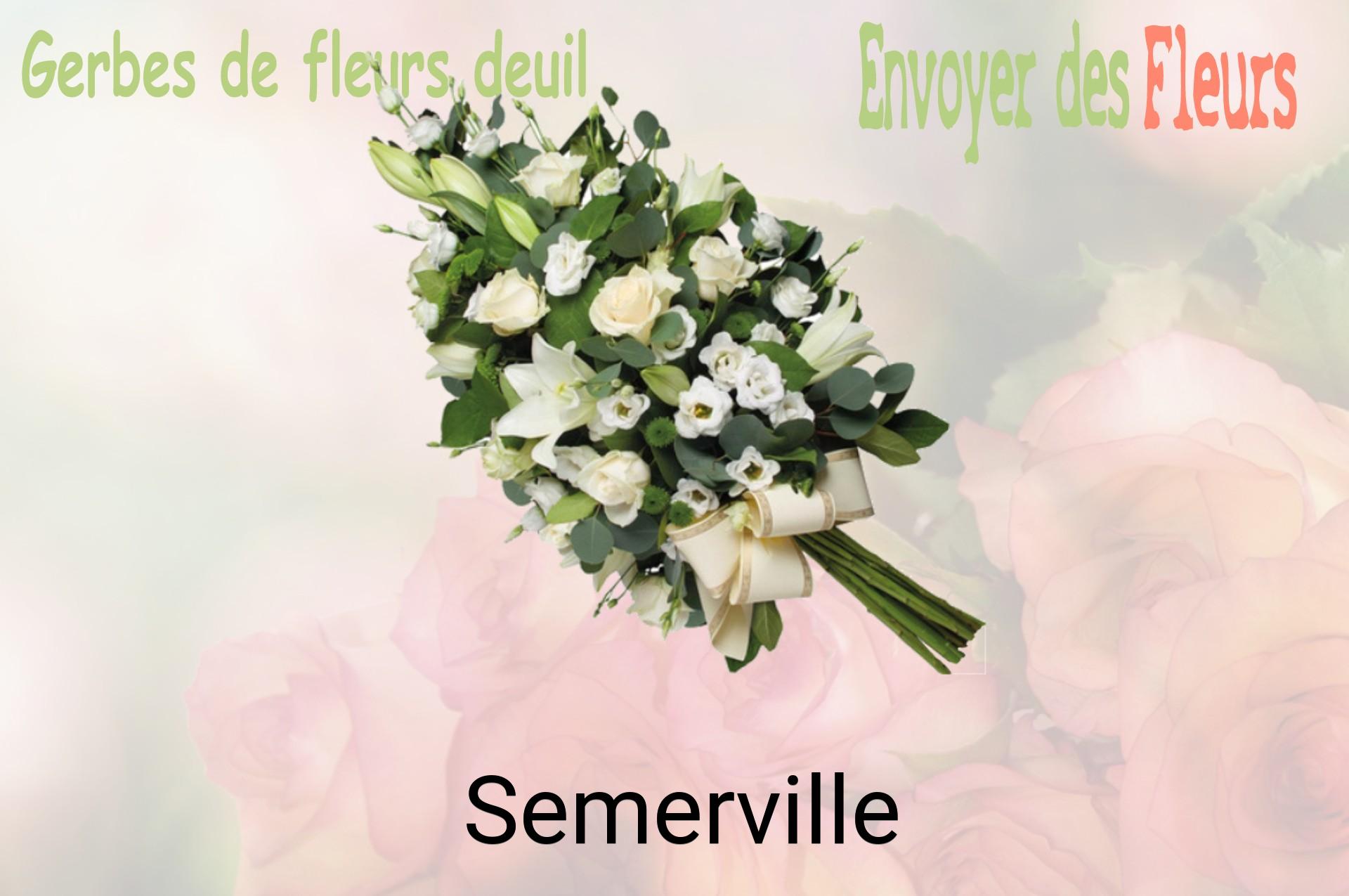 Gerbe de fleurs de deuil livrée à Semerville